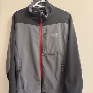 The North Face Gray Jacket with Red Zipper